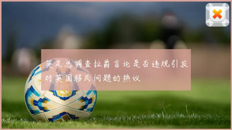 英足总调查拉爵言论是否违规引发对英国移民问题的热议